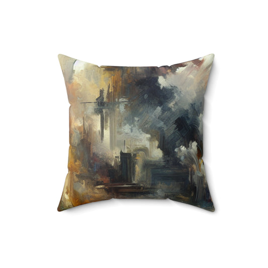 "Fuzzy Flourish"- Throw Pillow