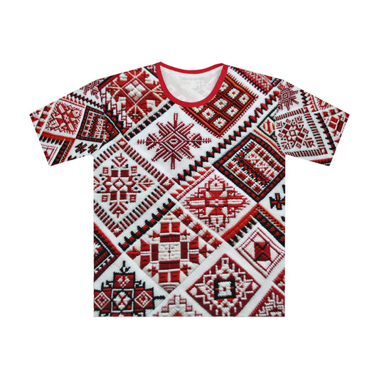 Belarusian Red-White Lace Men's T-shirt