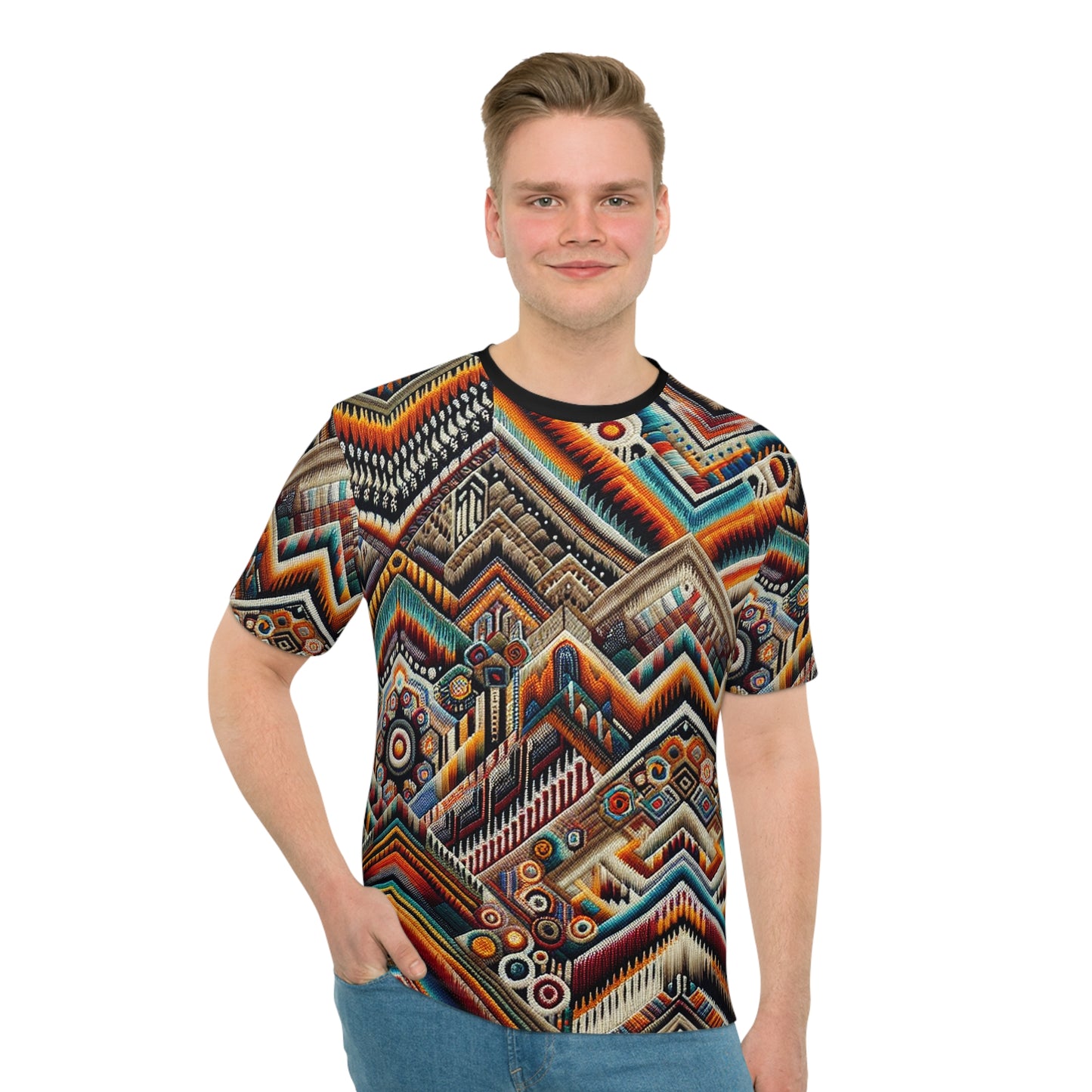Blurred Beaded Ikat Joy Men's T-shirt