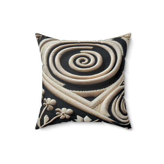 Sashiko Acanthus Columns Quilt- Throw Pillow