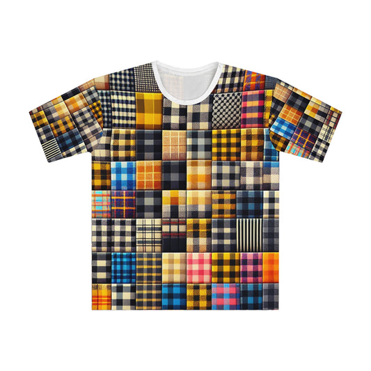 Plaid Patch Puzzle - Men's T-shirt